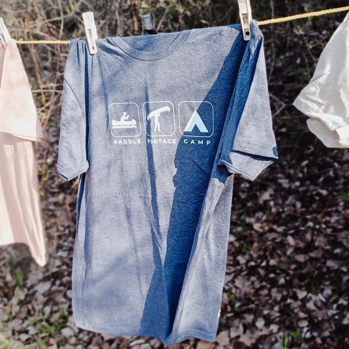 The Paddle, Portage, Camp Tee – Heather Blue - Ottawa Valley Roast House
