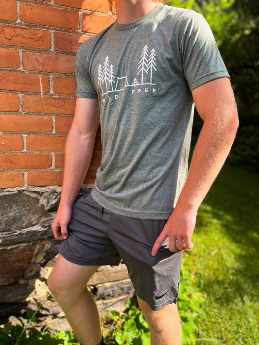 The Wild & Free Tee – Heather Green - Ottawa Valley Roast House